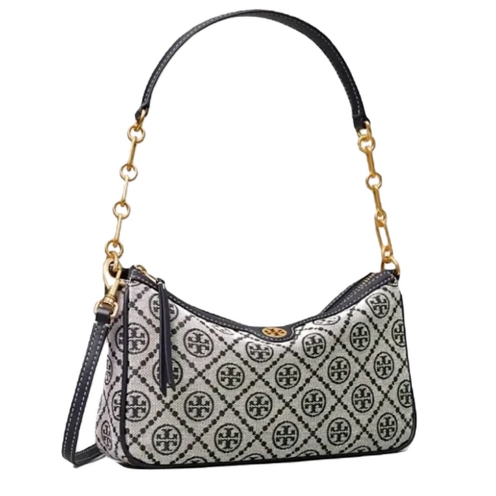 Tory Burch T Monogram Studio Shoulder Bag with extra shoulder strap